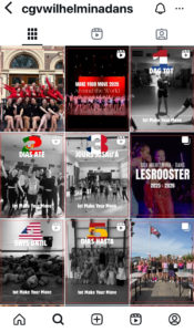 Screenshot van de Instagram pagina van Dans